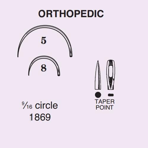 Anchor Products Comp Orthopedic Taper Point Surgical Needles 1869-8DC - 40.0 Each