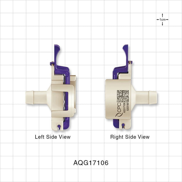AseptiQuik G Connector, Genderless, Barbed - Fits 3/8 inch ID Tubing (0.375 inch, 9.53 mm) - AQG17106