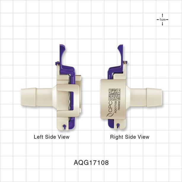 AseptiQuik G Connector, Genderless, Barbed - Fits 1/2 inch ID Tubing (0.5 inch, 12.7 mm) - AQG17108