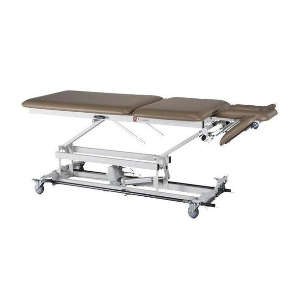Armedica Hi-Lo Five-Section Full Bar Treatment Table, Nonelevating Center, Three-Piece Headrest with Contoured Face and Nose Opening, Adjustable Armrests, Four Total Lock Casters, 76" L x 27" W x 18" to 37" H, 400-lb. Weight Capacity - AMBA555 - 1 Each