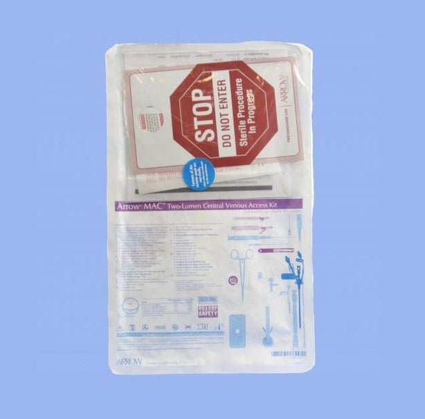 Teleflex Medical Arrowg+ard Blue MAC 2-Lumen Central Venous Access Introducer CVC Catheter Kit, 9 Fr x 11-1/2 cm - ARWC212421AH