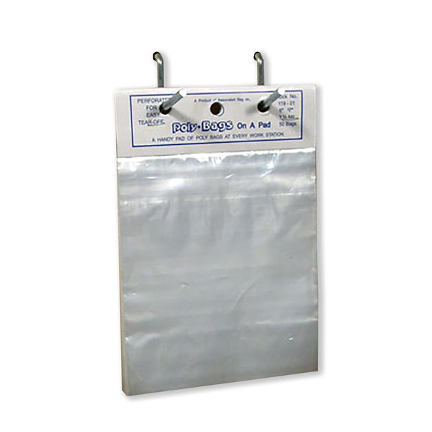Associated Bag Company Flat Poly Perforated Bags on Pads 119-02 500.0 Bag
