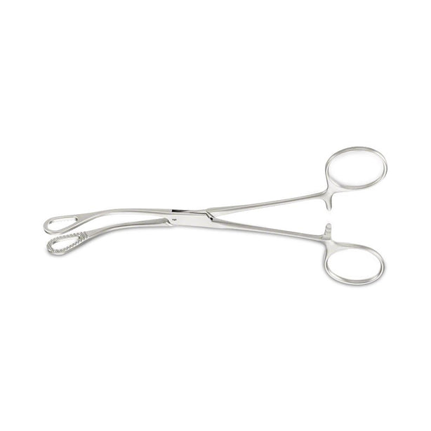 Aesculap Foerster-Ballenger Smooth-Jaw Sponge Forceps, Curved, Serrated, Fenestrated, 180 mm - BF113R - 1 Each