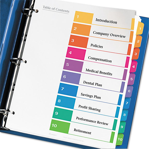 Avery-Dennison Avery-Dennison Table Of Contents Dividers 11188 - 6.0 Each