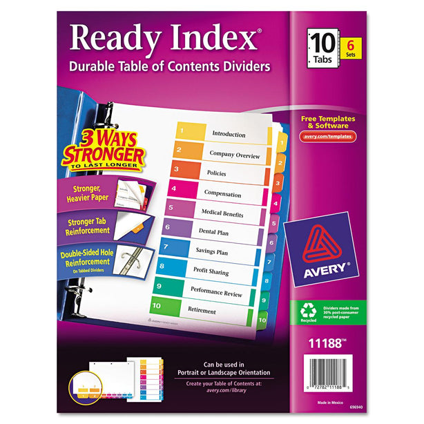 Avery-Dennison Avery-Dennison Table Of Contents Dividers 11188 - 6.0 Each