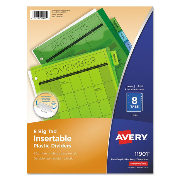 Avery-Dennison Plastic Tab Dividers 11901 - 8.0 Each