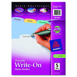 AVERY-DENNISON Write-On Index Dividers 16170 5 Each - MDL-AVE16170