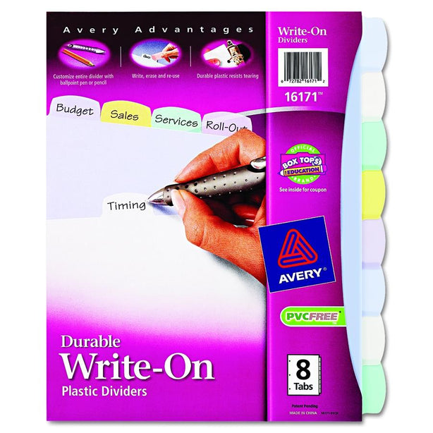 AVERY-DENNISON Write-On Index Dividers 16171 8 Each - MDL-AVE16171