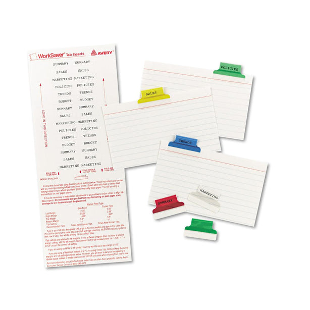 Avery-Dennison Self-Adhesive Tabs with Printable Inserts 16219 - 25.0 Each