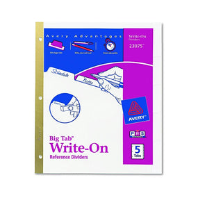 AVERY-DENNISON Write-On Index Dividers 23075 5 Each - MDL-AVE23075
