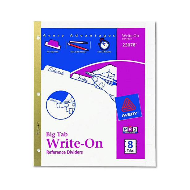 AVERY-DENNISON Write-On Index Dividers 23078 8 Each - MDL-AVE23078