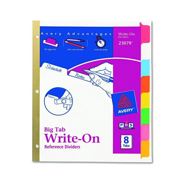 AVERY-DENNISON Write-On Index Dividers 23079 8 Each - MDL-AVE23079