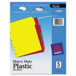 AVERY-DENNISON Plastic Dividers with Tab Labels 23080 5 Each-MDL-AVE23080
