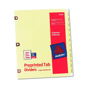 AVERY-DENNISON Copper Preprinted Tab Dividers 24286 12 Each - MDL-AVE24286