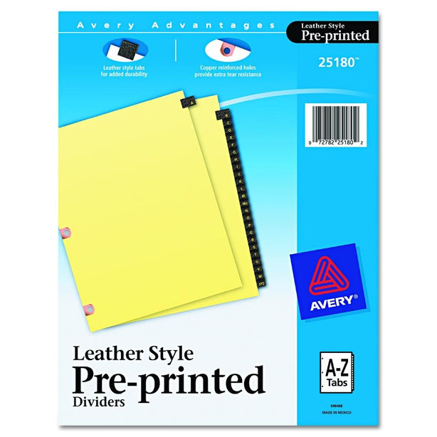 AVERY-DENNISON Copper Preprinted Tab Dividers 25180 25 Each - MDL-AVE25180