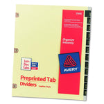 AVERY-DENNISON Copper Preprinted Tab Dividers 25181 12 Each - MDL-AVE25181
