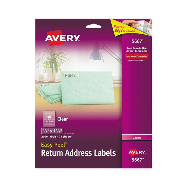 Avery-Dennison Matte Clear Easy Peel Return Address Lab 5667 2.0 Each-MDL-AVE5667
