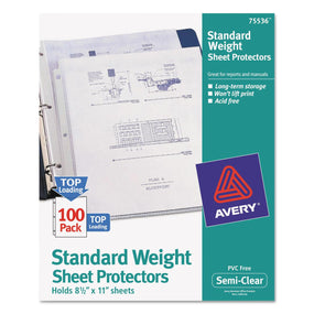 AVERY-DENNISON Polypropylene Sheet Protectors 75536 100 Each - MDL-AVE75536