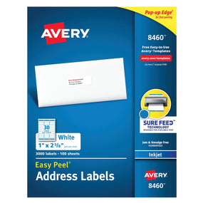 Avery-Dennison Easy Peel Mailing Address Labels 8460 100.0 Each
