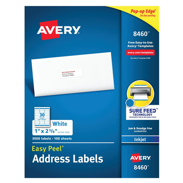 Avery-Dennison Easy Peel Mailing Address Labels 8460 100.0 Each