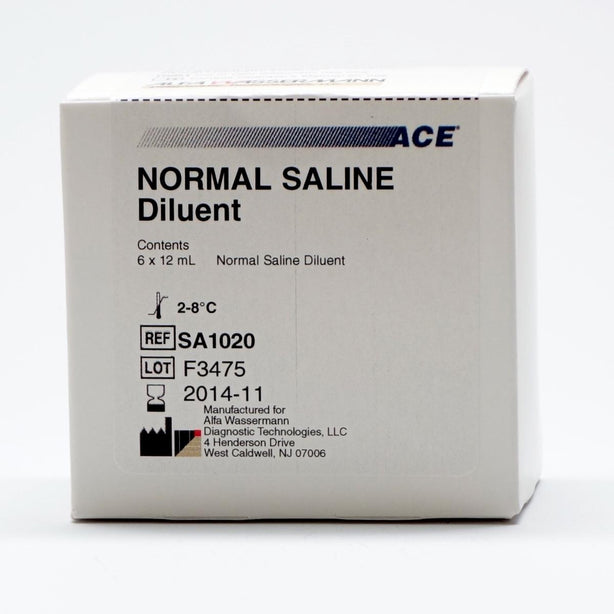 Alfa Wassermann Accessories for Chemistry Analyzers Normal Saline Diluent, 6 x 12 mL - AWRSA1020