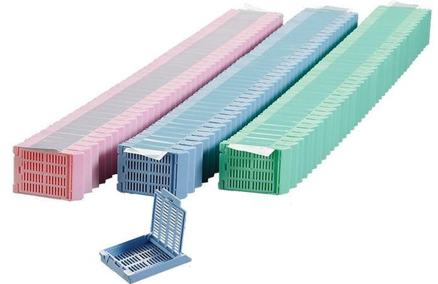Azer Scientific FastLoad Taped Tissue Cassette, Lids Hinged at Front, Back Tab, White - AZRES6015W