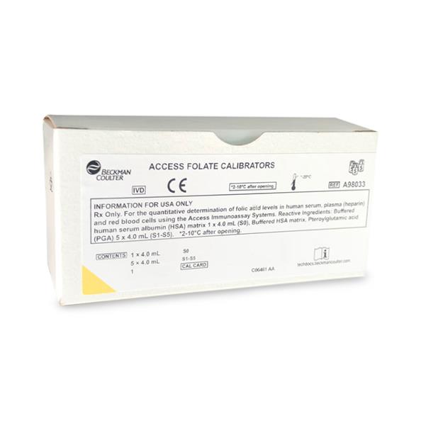 Beckman Coulter Clinical and Assays Access Folate Calibrator, S0-S5 (6 Vials), 4 mL each - B-CA98033