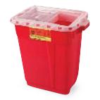 BD Extra-Large Red Sharps Collector with Slide Top, 19 gal., 26.25"H x 20"W x 14.75"D, Large - 305609 - 5 Each