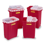 BD Extra-Large Red Sharps Collector with Hinge Top and Gasket, 17 gal., 23.5"H x 20"W x 14.75"D, Large - 305665 - 5 Each