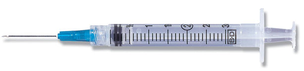 BD BD Luer-Lok Syringes w/Attached Needle 309572 100 Each - MDL-B-D309572Z