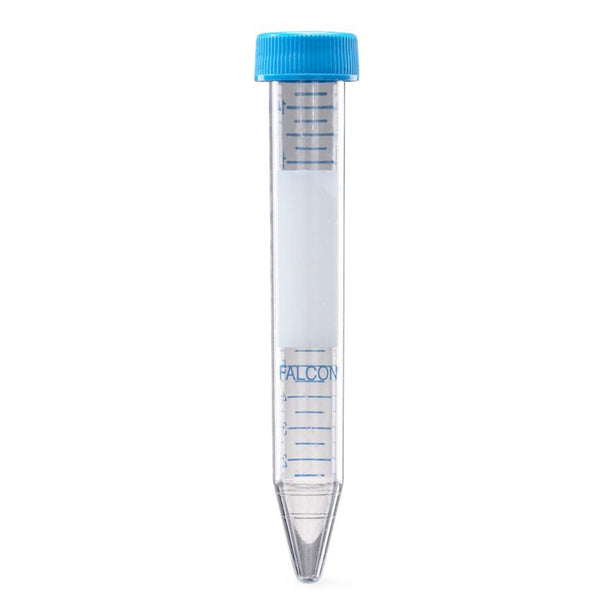 Corning Life Sciences 15-mL Conical-Bottom Falcon High-Clarity Polypropylene Conical Bottom Graduated Centrifuge Tube, Conical Bottom with Dome Seal Screw Cap, 15 mL - 352099 - 500 Each
