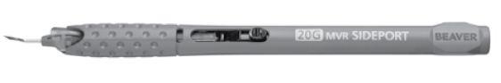 Beaver Visitec EdgeAhead MVR Knives 378231 Sideport Knife with Safety, Angled, 0.90 mm, 20 G - MDL-B-D378231 - 10 Each