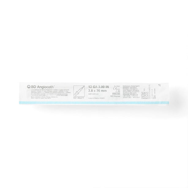 Angiocath IV Catheter, PTFE, Light Blue, 12G x 3.00" - 382277 - 1 Each