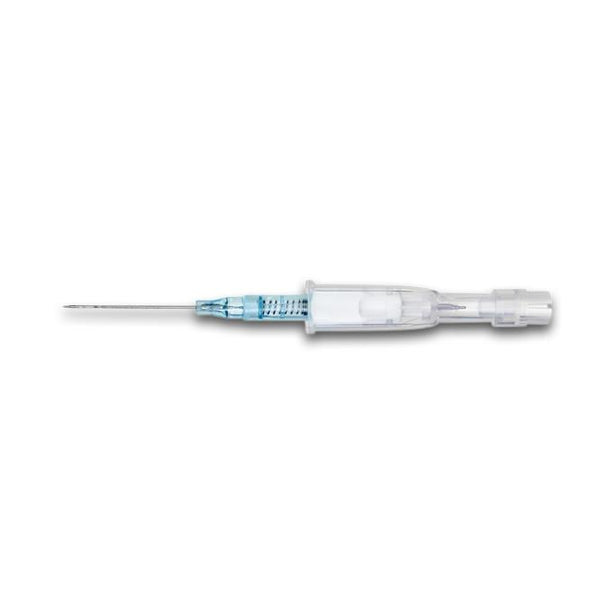 BD Cathena Safety IV Catheter with Multiguard Technology, without Wings, Blue, 22G x 1", 36 mL / min Gravity Flow Rate - 386861 - 50 Each