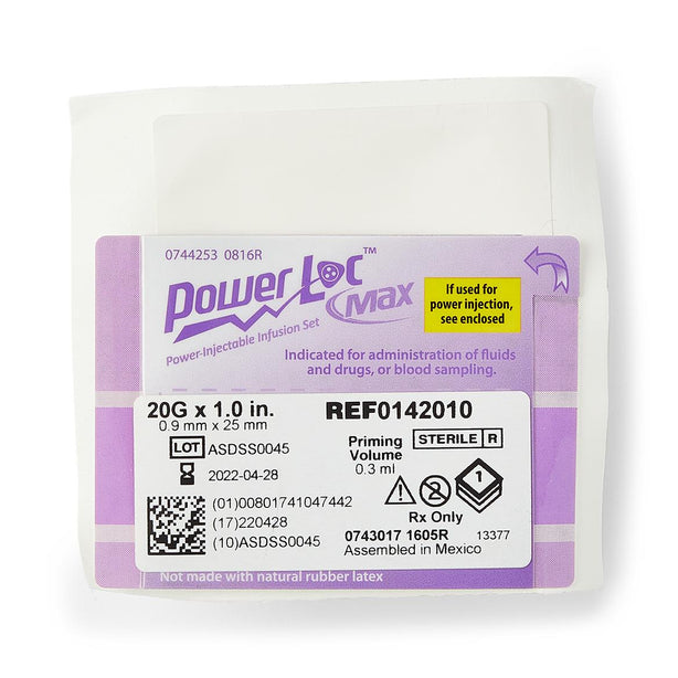 C.R. Bard PowerLoc Max Safety Infusion Set, 20G x 1", 5 mL / S Max Flow Rate - 0142010 - 25 Each