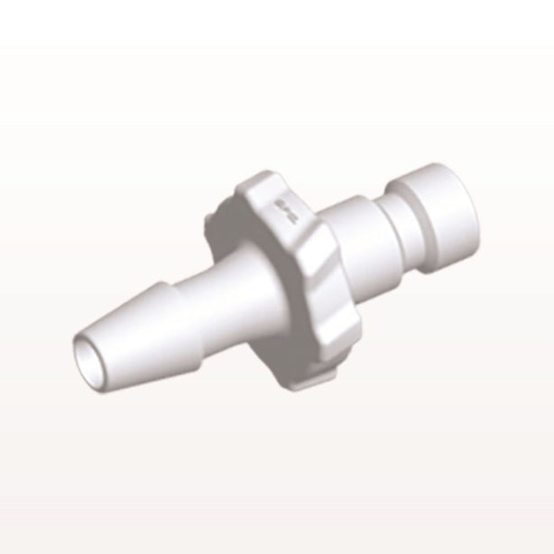 Bayonet Male Connector, White, 100/Bag - Fits 1/8 inch ID Tubing (0.125 inch, 3.18 mm) - BC430