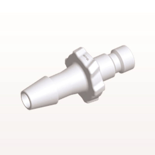 Bayonet Male Connector, White, 100/Bag - Fits 5/32 inch ID Tubing (0.156 inch, 3.97 mm) - BC530