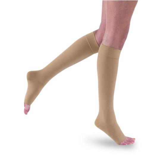 Bsn Medical Knee Highs Open Toe Knee-High Compression Stockings, Beige, Size L - 114637