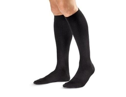 Bsn Medical for Men Knee High JOBST forMen Ribbed Knee-High Stocking, Closed Toe, Black, Size Tall - BDF115265