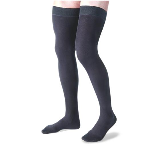 Bsn Medical MensThigh-High 115415 - Thigh-High Men's Compression Sock, Ribbed, Black, Size XL - MDL-BDF115415
