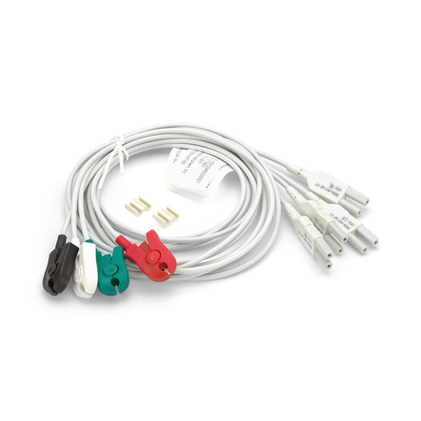 Welch Allyn ECG Patient Cables Replacement Lead Set, AHA, Limb Leads with Clips, for WAM or AM12, Gray - 9293-047-62 - 1 Each
