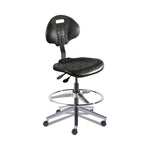 Biofit Engineered Cast UUA-H-RC-AFP-06 UniqueU Series Rolling Chair, Black Urethane, Powder-Coated Aluminum, High Seat (21" to 31" Seat Height) - MDL-BEPUNIQUE116 - 1 Each