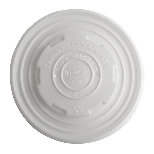 Betterearth Compostable CPLA Lid for 12-, 16-, 20-, 24- and 32-oz. Containers - BEZBEFL115PLA