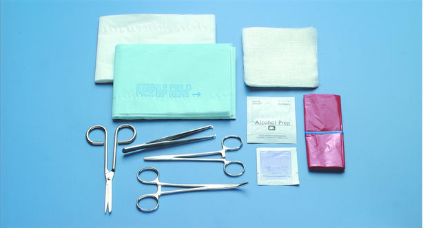 Wound Closure Trays with Curved Kelly Hemostat - 756 - 20 Each - MDL-BHD756
