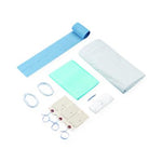 Post Mortem Postmortem Kit in 36" x 90" Straight Zipper Bag with White Chin Strap, 1 Underpad, Two 60" Ties, Three 36" Ties, 3 White I.D. Tags, 3 Yellow Tags, and Individual Polyethylene Bag to Hold Personal Effects - 903 - 1 Each