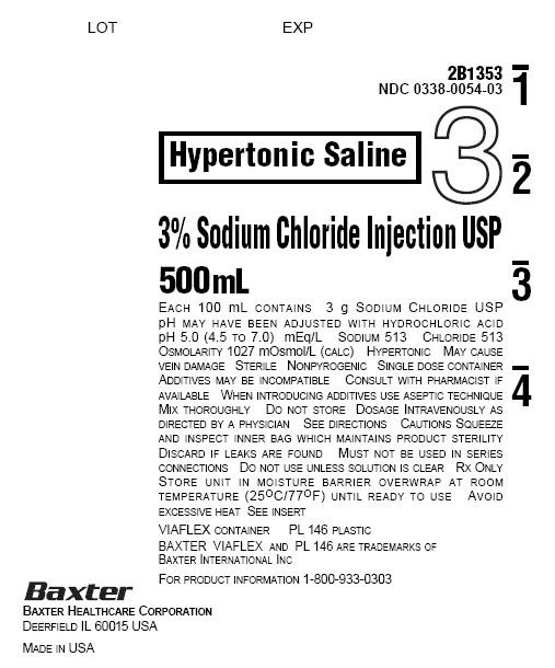 BAXTER HEALTHCARE 3% Sodium Chloride (NaCl) Injection 2B1353Q 1 Each - MDL-BHL2B1353QHH