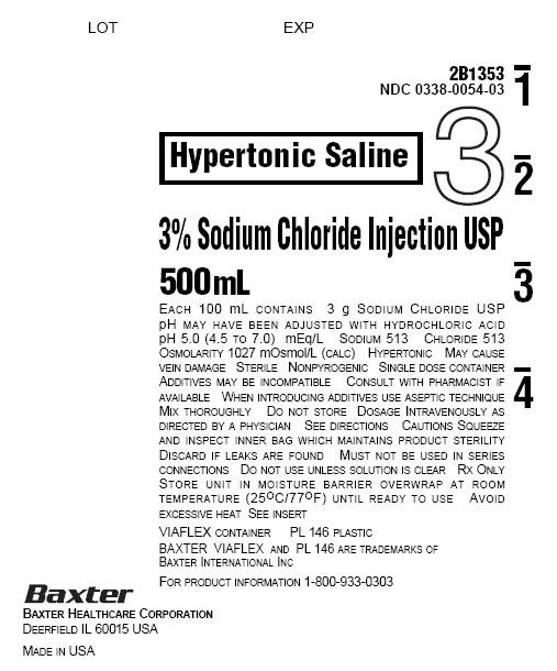 BAXTER HEALTHCARE 3% Sodium Chloride (NaCl) Injection 2B1353Q 24 Each - MDL-BHL2B1353Q