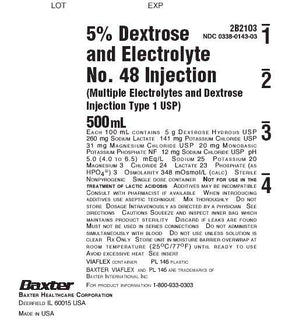 BAXTER HEALTHCARE 5% Dextrose and Electrolyte #48 Injections 2B2103Q 24 Each - MDL-BHL2B2103