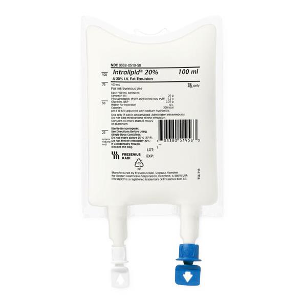 BAXTER HEALTHCARE INTRALIPID 20% IV Fat Emulsion 2B6061 10 Each - MDL-BHL2B6061