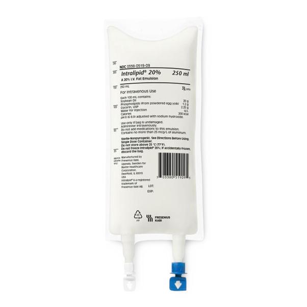 BAXTER HEALTHCARE INTRALIPID 20% IV Fat Emulsion 2B6062 10 Each - MDL-BHL2B6062